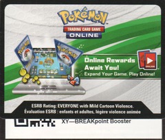 XY BREAKpoint: Unused Booster TCGO Online Code Card